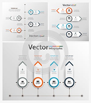 Set of colorful infographic can be used for workflow layout, diagram, number options, web design