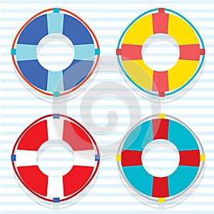 Set Of Colorful Lifebuoy