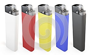 Set of colorful lighters