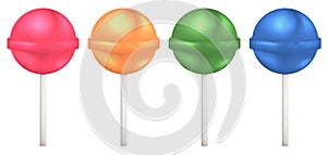 Set of colorful lollipop sweet candies. Vector illustration