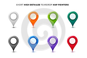 Set of Colorful Map Markers. Collection of Modern High Detailed Pointers. Vector Design Elements photo