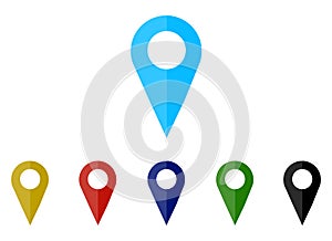 Set colorful map pointer location pin icon marker flag symbol vector illustration