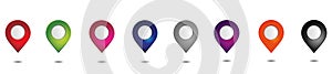 Set of colorful map pointer