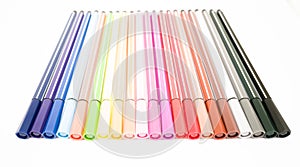 Set of colorful marker paint pen isolated