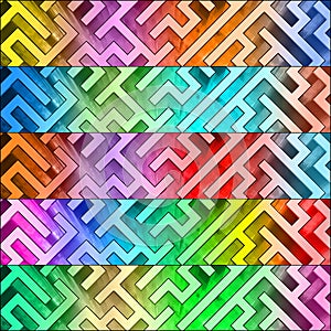 Set of colorful maze headers
