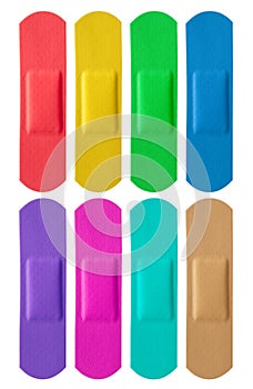 Set of colorful medical bandages