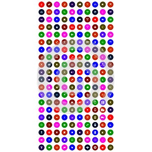 Set of colorful mobile icons