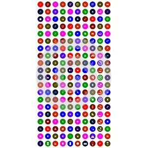 Set of colorful mobile icons