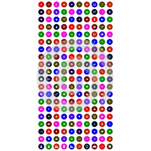 Set of colorful mobile icons with circle