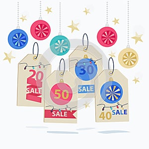 Set of colorful New Year Sale labels