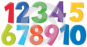 Un conjunto compuesto por vistoso números 