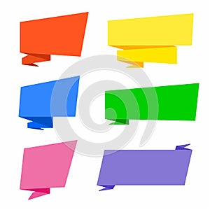 Set of colorful origami banner. Vector illustration