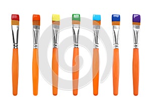 Set of colorful paint brushes