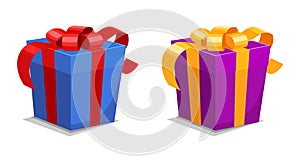 Set of colorful present boxes