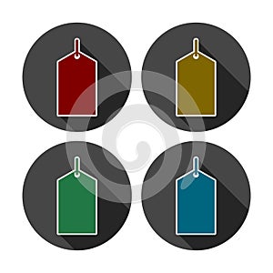 Set of colorful price tags