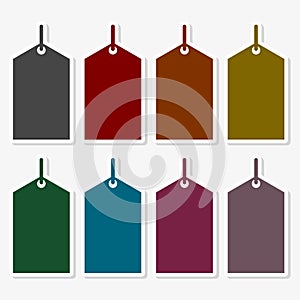 Set of colorful price tags