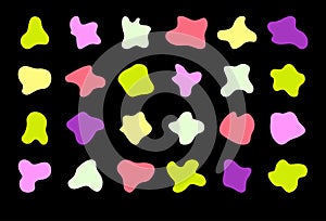 Set of colorful random amoeba shaped elements for design.