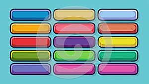 Set colorful rectangle web buttons vector design