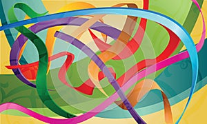 Set of colorful ribbons, bands, strips, abstract i