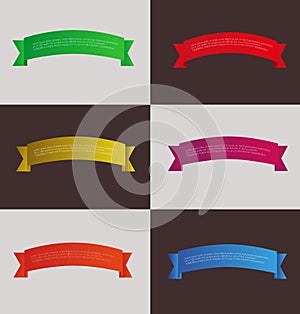 Set of colorful ribbons banners, labels, stickers, illustration photo