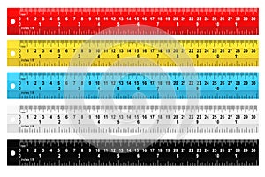 Set of colorful rulers