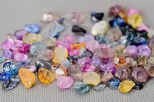 Set of colorful sapphires