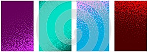 Set of backgrounds with abstract stipplism effect pattern.