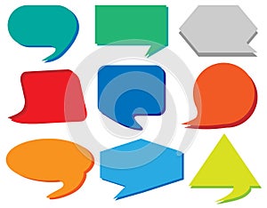Set of colorful speech bubbles for talk or dialog. vector photo