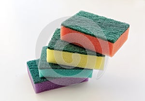 Set of colorful sponges for washing dishes
