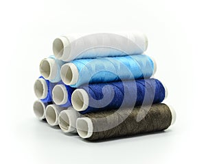 Set of colorful spools of thread