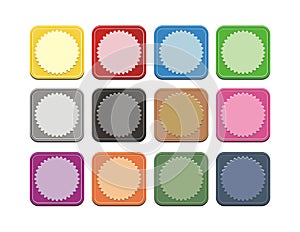 Set of colorful square button