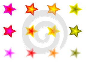 Set of colorful stars