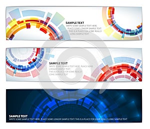 Set of colorful technical banners