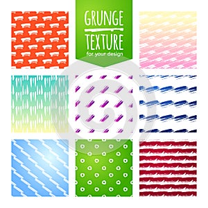 Set of colorful template for a business card, banner, poster, notebook, invitation with modern hand drawn ink grunge