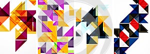 Set of colorful triangle poster cover template backgrounds. Vector illustration For Wallpaper, Banner, Background, Card