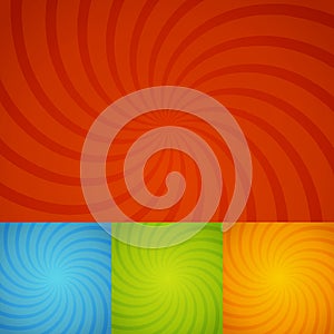 Set colorful twirl background