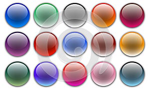 Set of colorful vector web sphere buttons