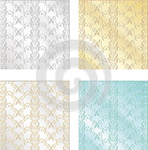 Set of colorful vintage textures. Seamless backgrounds for Wallpaper, vector