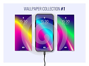 Set of colorful wallpapers for smartphone.
