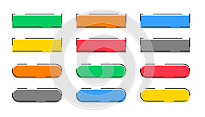 set of colorful web button element icon design