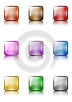 A set of colorful web button templates