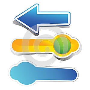 Set of colorful web navigation elements.