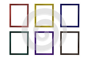 Set of colorful wooden frames photo