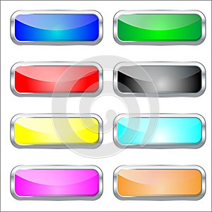 Set of colorfull glossy glass web buttons