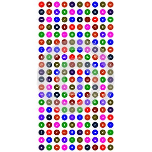 Set of colorfuluniversal icons with circle