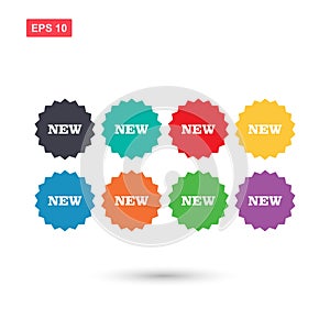 Set colors of new star button vector isolated
