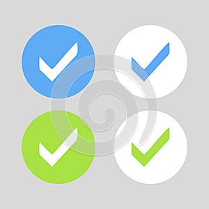 Set of colors options for checkmark buttons.