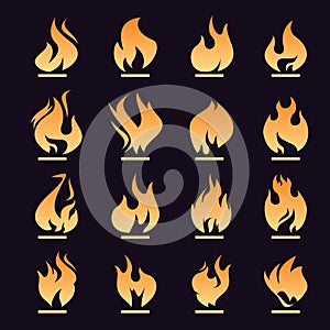 Set colour fire icons.