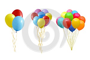 Set of colourful balloons photo