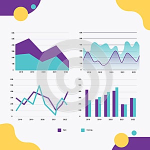 Set of colourful infographics flow charts vector illustration design